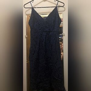 Astr Midnight Blue Lace Dress